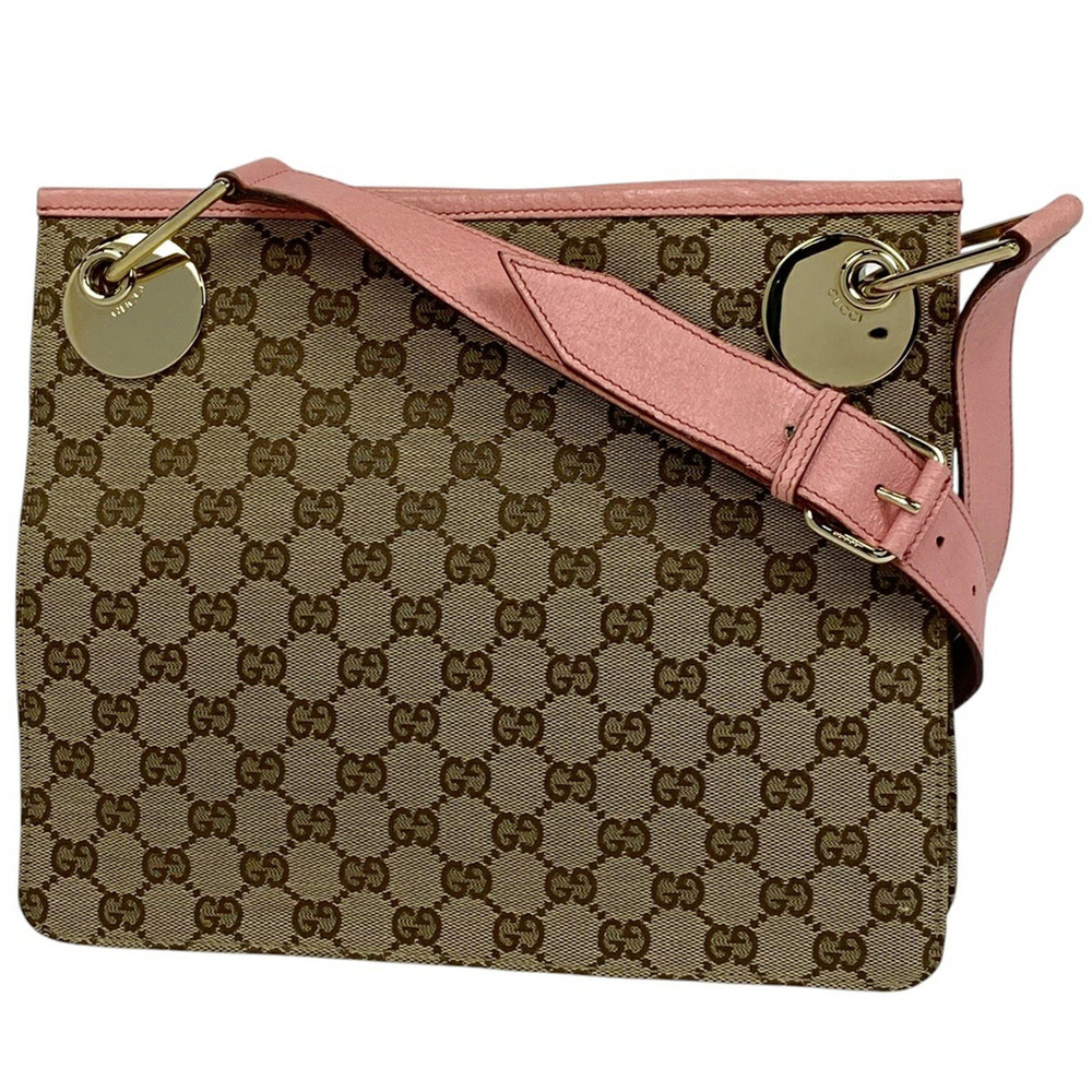Gucci GG shoulder bag canvas beige pink